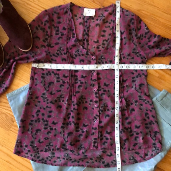 🌺 UO Pins & Needles; Grape/Gray Blouse Sz. XS/S!! - Picture 6 of 8